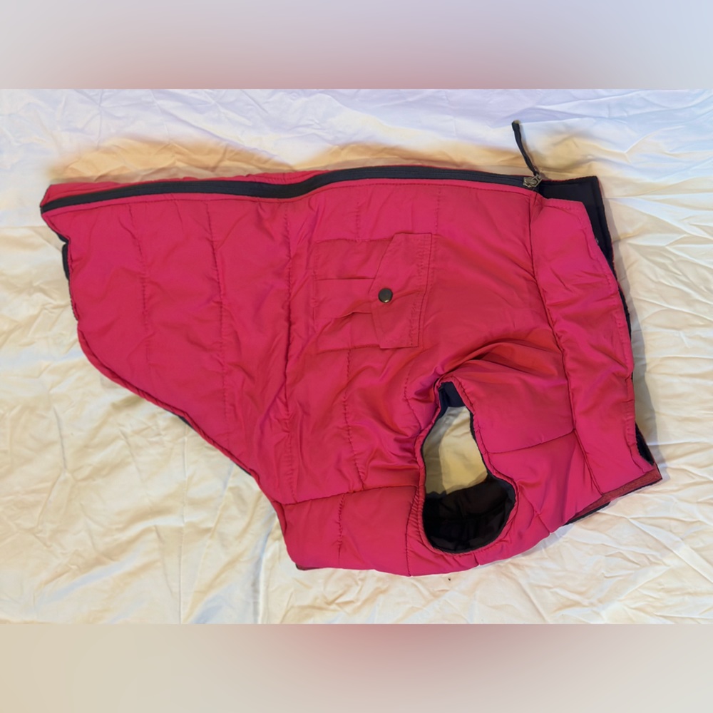 Hot Pink Quilted Dog Coat (XL)